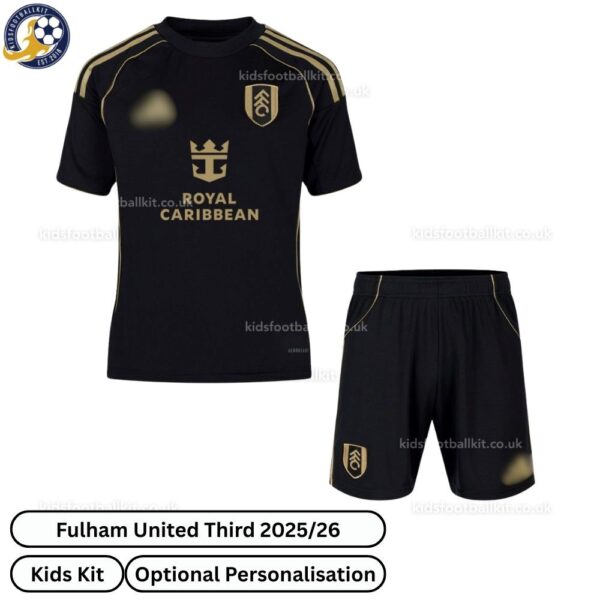 Fulham United Third Kids Football Kit 2025_26-front view WITH TAG