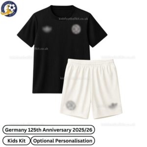 Germany Black 125th Anniversary Kids Football Kit 2025/26 - Front View - TAG