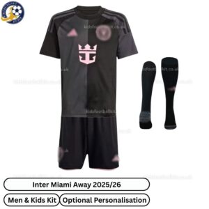 Inter Miami 25/26 Away Kids Football Kit - Front View With Socks - TAG