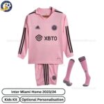 Inter Miami Home Kids Football Kit 2023_24 -front view with socks - TAG