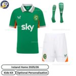 Ireland Home Kids Football Kit 25_26-front view with socks - TAG