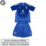 Juventus Goalkeeper Kids Football Kit 2025_26 - front view WITH TAG