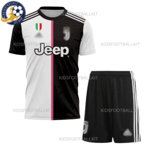 Retro Juventus Home Kids Football Kit 2019/20 - front view (no socks)