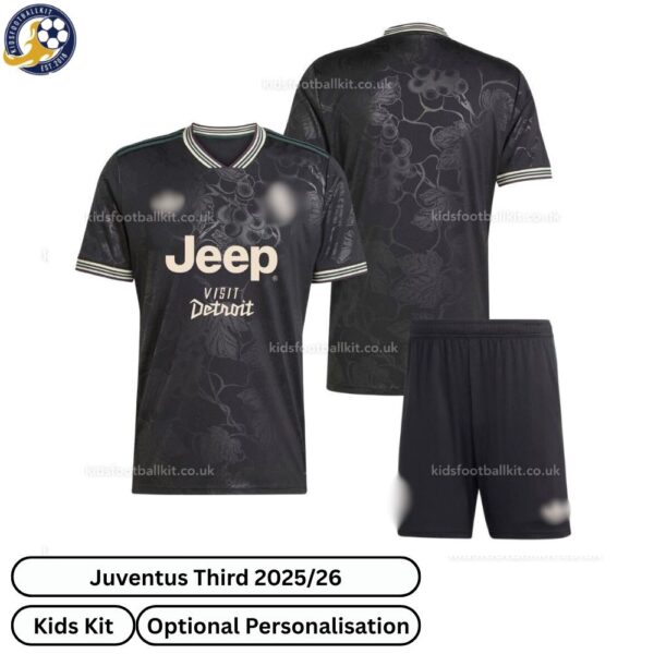 Juventus Third Kids Football Kit 2025_26 - over view WITH TAG