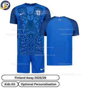 Finland Away Kids Football Kit 2025/26 - Over View WITH TAG