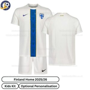 Finland HOME Kids Football Kit 2025/26 - Over View WITH TAG