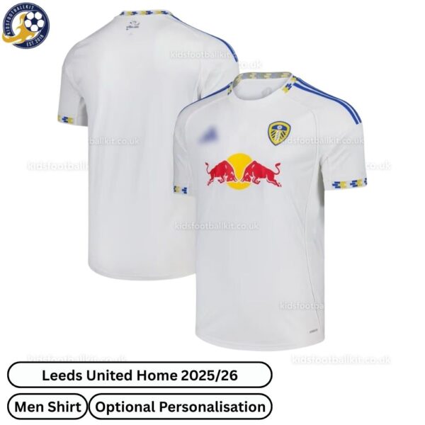 Leeds United Home Men Football Shirt 2025/26 - Over View WITH TAG