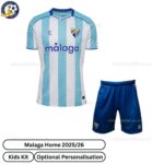Malaga Home Kids Football Kit 2025_26-front view WITH TAG