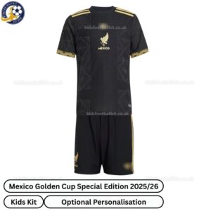 Mexico Golden Cup Special Edition Kids Football Kit 2025/26 - Front View - TAG