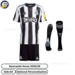 Newcastle Home Kids Football Kit 2025/26 (With Socks) - Front View - TAG