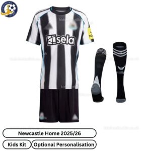 Newcastle Home Kids Football Kit 2025/26 (With Socks) - Front View - TAG