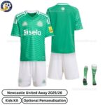 Newcastle Away Kids Football Kit 25_26 - over view with socks (TAG)
