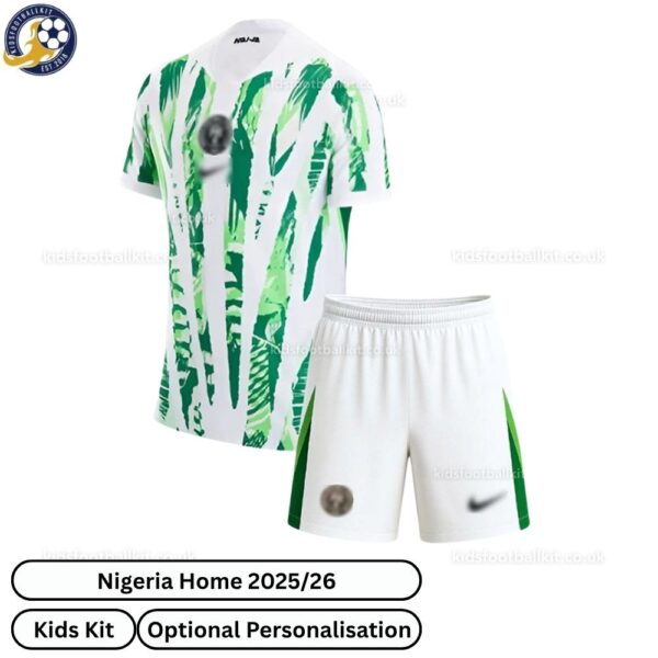 Nigeria Away Kids Football Kit 2025/26 - Front View - TAG
