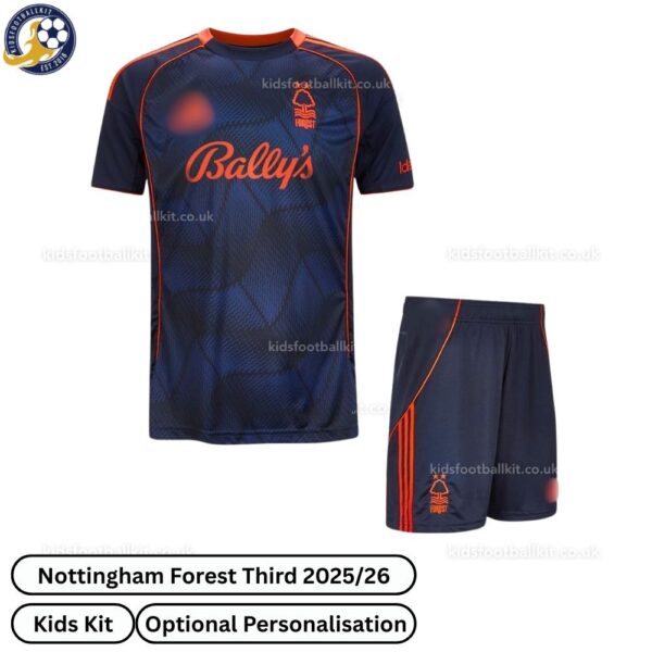 Nottingham Forest Third Kids Football Kit 2025_26-front view WITH TAG