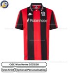 OGC Nice Home Men Football Shirt 2025/26 - Front view WITH TAG