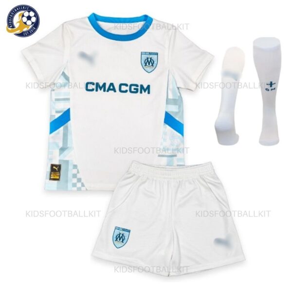 Olympique Marseille Home Kids Football Kit 2024_25-front view-b