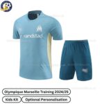 Olympique Marseille Training Kids Football Kit 2024_25 – Blue-front view-b