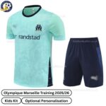 Olympique Marseille Training Kids Football Kit 2025_26 (No socks) – Green-front view-b