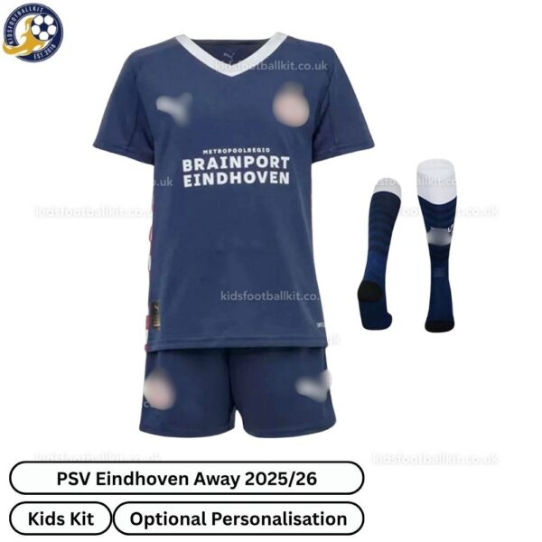 PSV Eindhoven Away Kids Football Kit 2025_26 (With socks)-front view-b