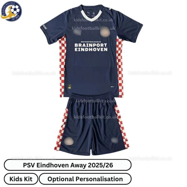 PSV Eindhoven Away Kids Football Kit 2025_26-front view-b