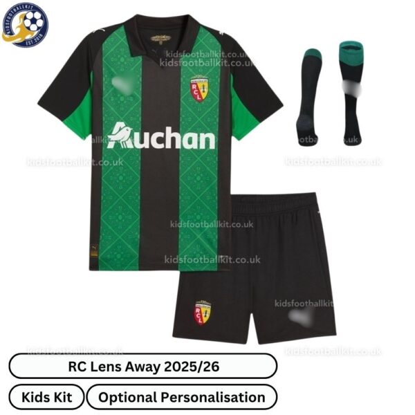 RC Lens Away Kids Football Kit 2025_26-front view-b