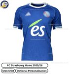 RC Strasbourg Home Men Football Shirt 25/26 - Front View - TAG