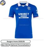Rangers Home Men Football Shirt 2025/26 - Front View - TAG