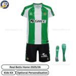 Real Betis Home Kids Football Kit 25_26-front view with socks (TAG)