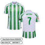 Real Betis Home Men Football Shirt 2024/25 - ANTONY 7 (Over view)