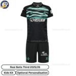 Real Betis Third 25_26 Kids Football Kit - front view WITH TAG