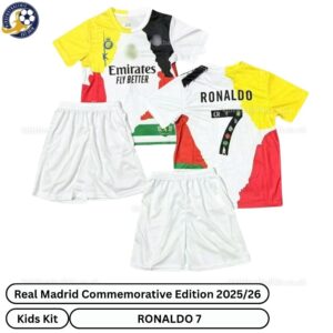 Real Madrid Commemorative Edition Kids Football Kit 202526 - RONALDO 7 - over view - TAG