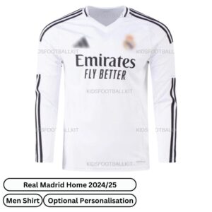 Real Madrid Home Men Football Shirt 2024/25 (Long Sleeve) - Front view