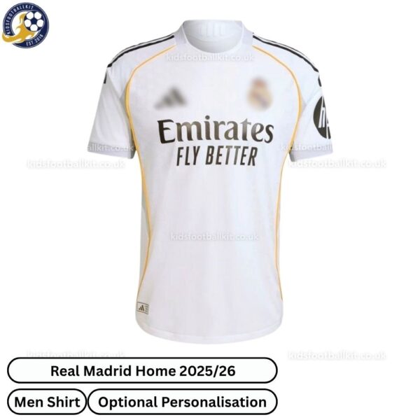 Real Madrid Home Men Football Shirt 2025_26 - front View - TAG