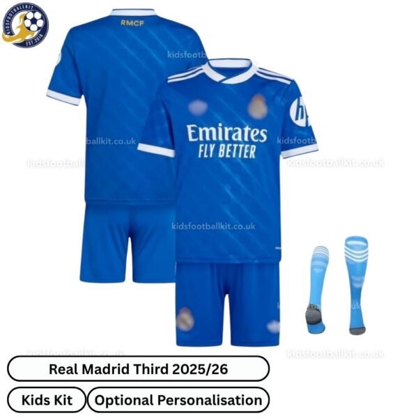 Real Madrid Third Kids Football Kit 25_26-over view with socks - TAG