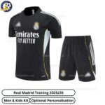Real Madrid Black Training Kids Football Kit 24/25 - Front View - TAG