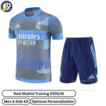 Real Madrid Blue Training Kids Football Kit 24/25 - Front View - TAG
