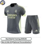 Real Madrid Grey Training Kids Football Kit 24/25 - Front View - TAG