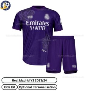 Real Madrid Y3 Purple Kids Football Kit 2023/24 - TAG