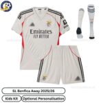 SL Benfica Away Kids Football Kit 2025/26 (With Socks) - Front View - TAG