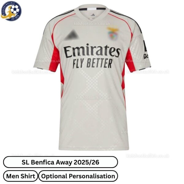 SL Benfica Away Men Football Shirt 2025/26 - Front View - TAG