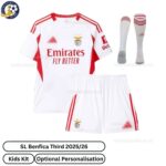 SL Benfica Third Kids Football Kit 2025/26 (With Socks) - Front View WITH TAG