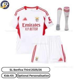 SL Benfica Third Kids Football Kit 2025/26 (With Socks) - Front View WITH TAG
