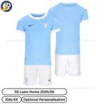 SS Lazio Home Kids Football Kit 2025_26-over view WITH TAG