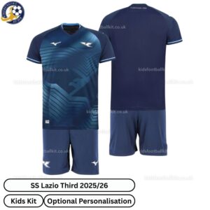 SS Lazio Third Kids Football Kit 2025_26-over view WITH TAG