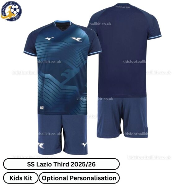 SS Lazio Third Kids Football Kit 2025_26-over view WITH TAG