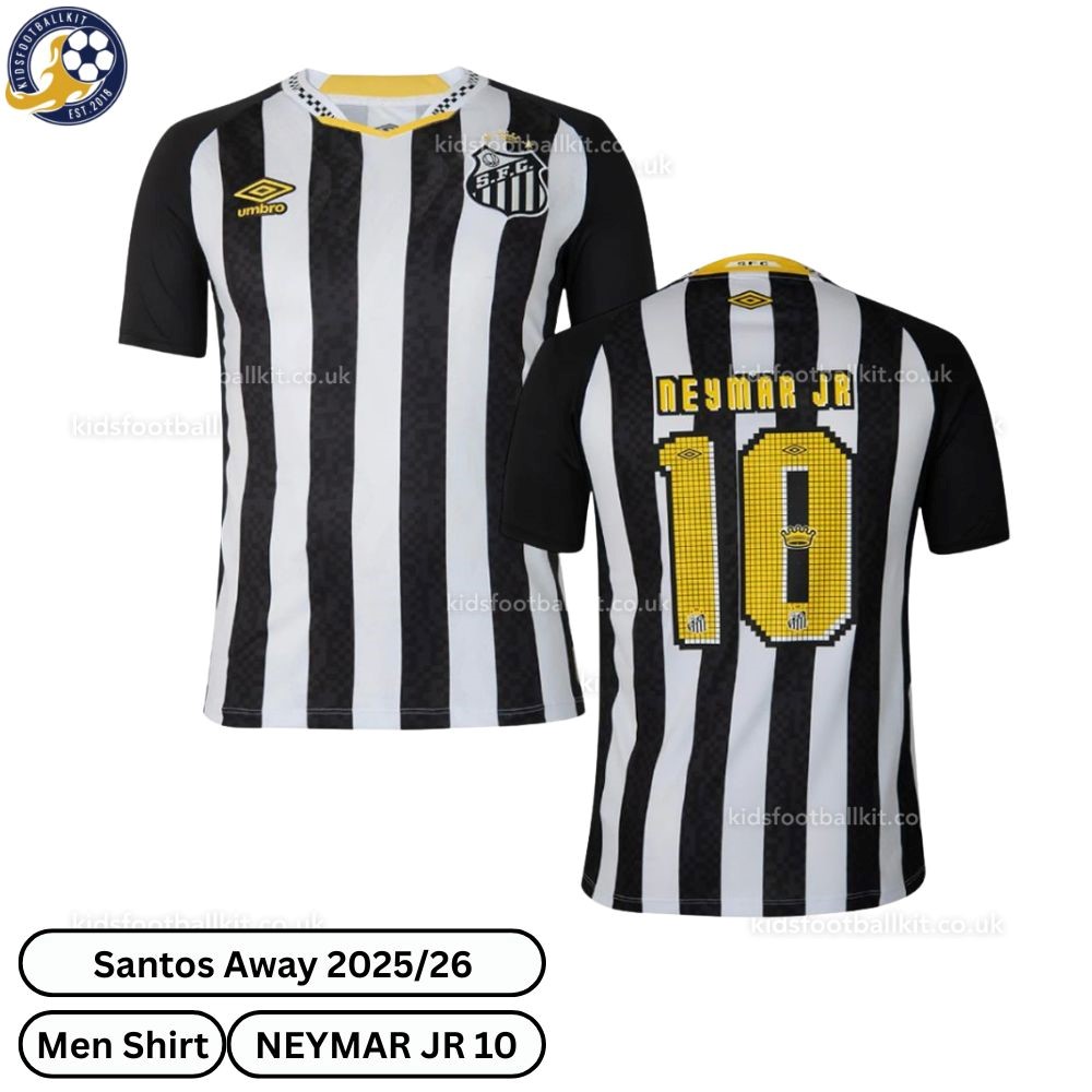 Santos - Neymar Jr 10 Away Men Shirt 25/26 | Birthday Gift
