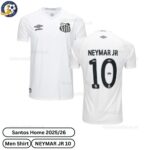 Santos 25/26 NEYMAR JR 10 Home Men Football Shirt - Over View - TAG