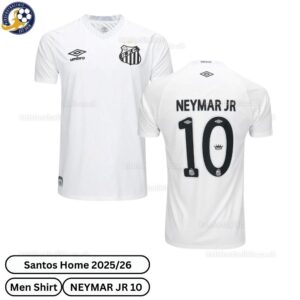 Santos 25/26 NEYMAR JR 10 Home Men Football Shirt - Over View - TAG
