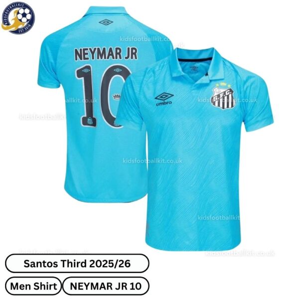 Santos 25/26 NEYMAR JR 10 Third Men Football Shirt - Over View WITH TAG