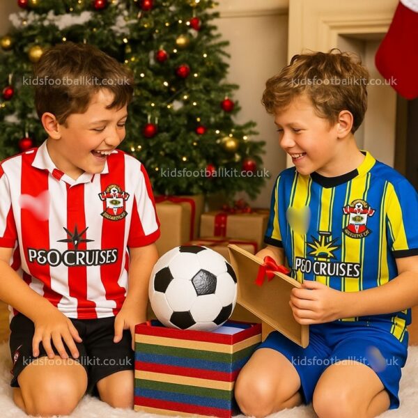 Southampton Christmas Gift Bundle – Home & Away Kids Football Kit 2025_26-image-b
